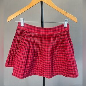 Urban Outfitters Red and Black Plaid Skater Skirt